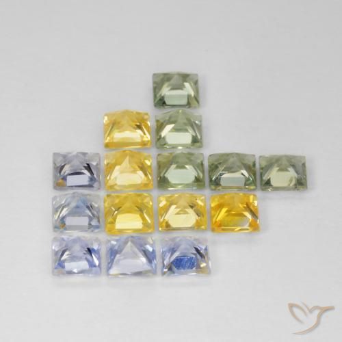 3.29 ct natürliche Mehrfarbig Saphir-Edelsteine, Quadrat, VS
