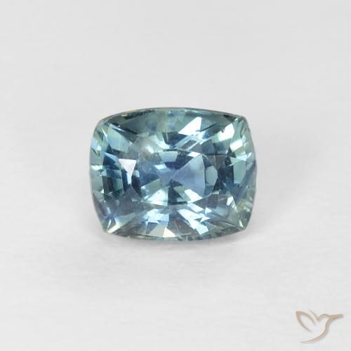 0.66ct Natürlicher Blaugrün Saphir, Kissen, VVS-VS