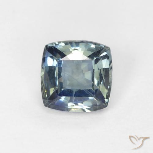 0.89ct Natürlicher Blaugrün Saphir, Kissen, VS