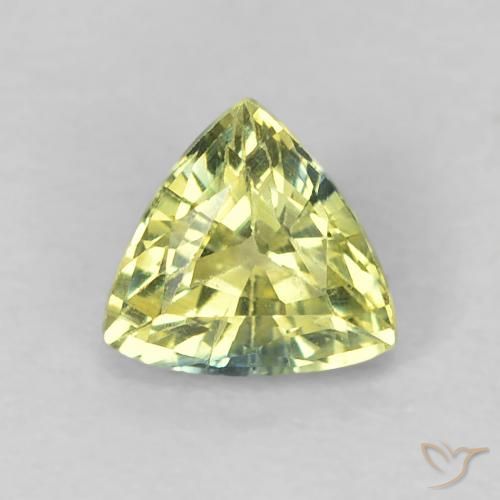 0.44ct Natürlicher gelblich-grün Saphir, Trillion, VS