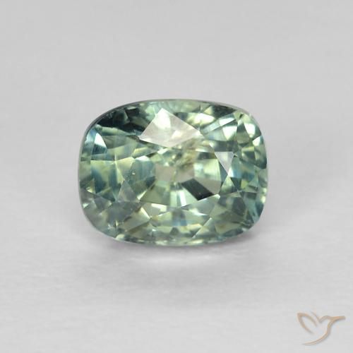 0.86ct Natürlicher hellblau-grün Saphir, Kissen, VS
