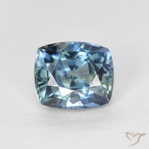 0.86ct Natürlicher Blaugrün Saphir, Kissen, VVS-VS