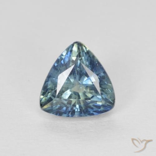 0.75ct Natürlicher Blaugrün Saphir, Trillion, VS