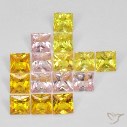 2.28 ct natürliche Mehrfarbig Saphir-Edelsteine, Quadrat, VS