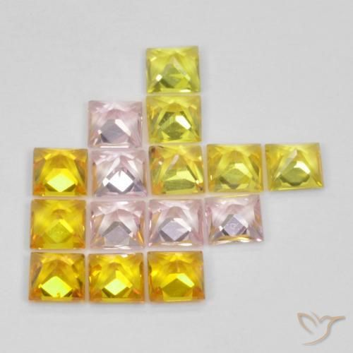 2.28 ct natürliche Mehrfarbig Saphir-Edelsteine, Quadrat, VS