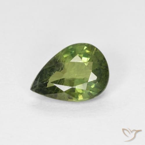 0.88ct Natürlicher tiefgrün Saphir, Birnenform, VS-SI