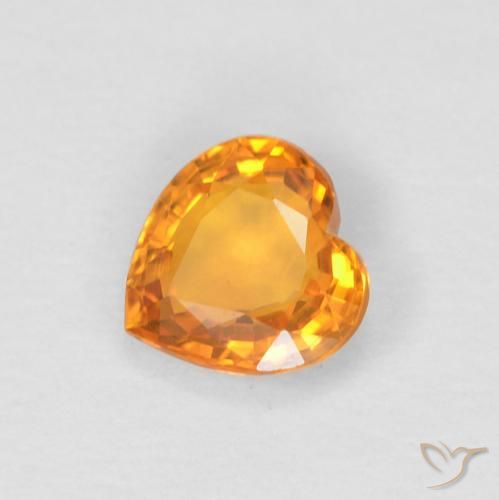 0.43ct Natürlicher hellorange Saphir, Herz, VVS-VS