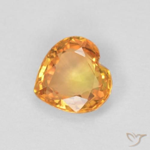 0.46ct Natürlicher Intensives Orange Saphir, Herz, VVS-VS