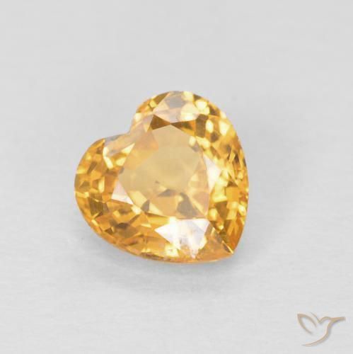 0.49ct Natürlicher Mittelorange Saphir, Herz, VVS-VS
