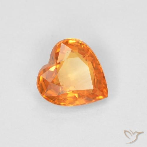 0.47ct Natürlicher rötlich-orange Saphir, Herz, VVS, Photo A