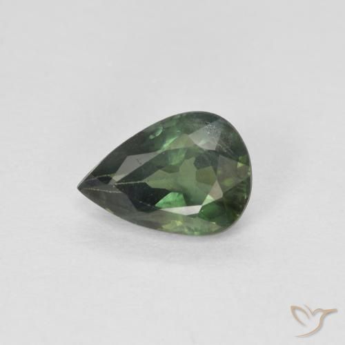 0.88ct Natürlicher Waldgrün Saphir, Birnenform, VS-SI