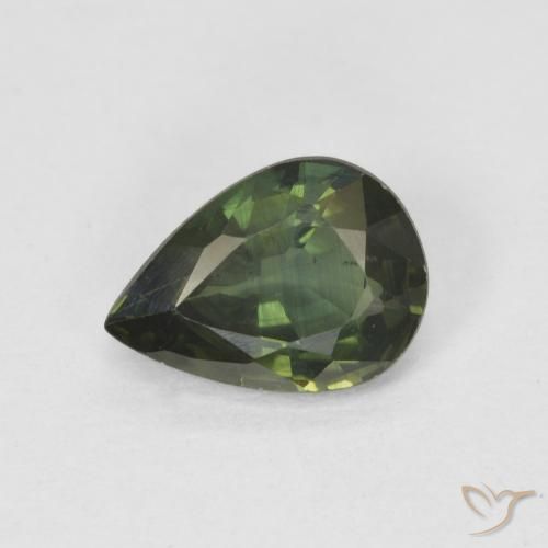 0.89ct Natürlicher Mittelgrün Saphir, Birnenform, VS