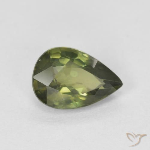 0.85ct Natürlicher Warmes Waldgrün Saphir, Birnenform, VVS-VS