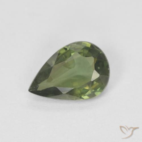 0.71ct Natürlicher Warmes Waldgrün Saphir, Birnenform, VS