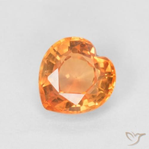 0.54ct Natürlicher hellorange Saphir, Herz, VVS