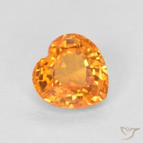 0.53ct Natürlicher hellorange Saphir, Herz, VS