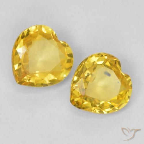 0.78ctw Natürlicher Gold-Orange Saphir, Herz, VS