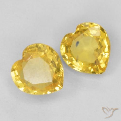 0.78 ct natürliche Gold-Orange Saphir-Edelsteine, Herz, VS