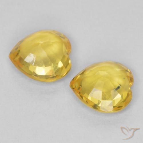 0.78 ct natürliche Gold-Orange Saphir-Edelsteine, Herz, VS