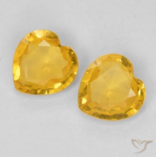 0.69 ct natürliche Mittelgold Saphir-Edelsteine, Herz, VVS-VS