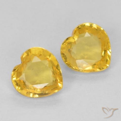 0.78ctw Natürlicher Golden Saphir, Herz, VVS-VS