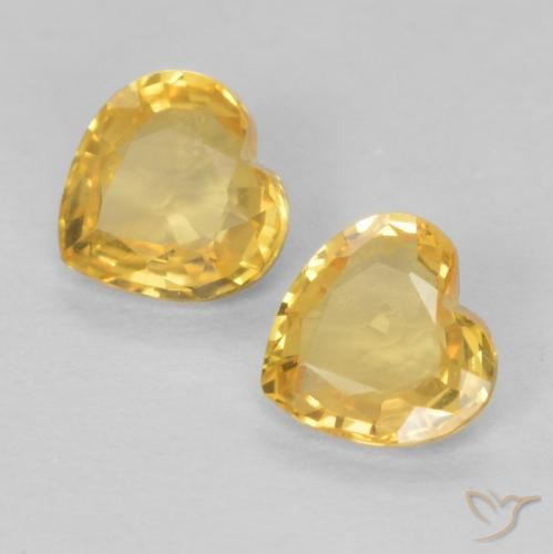 0.73 ct natürliche Hellorange-Gold Saphir-Edelsteine, Herz, VVS-VS