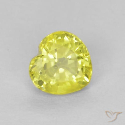 0.51ct Natürlicher hellgelb Saphir, Herz, VS