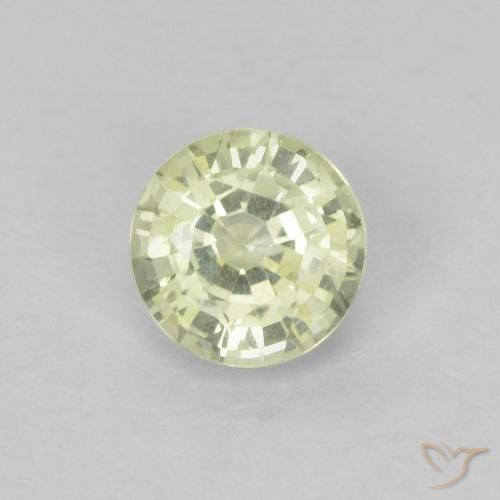 0.37ct Natürlicher grünlich-weiß Saphir, Runden, VVS