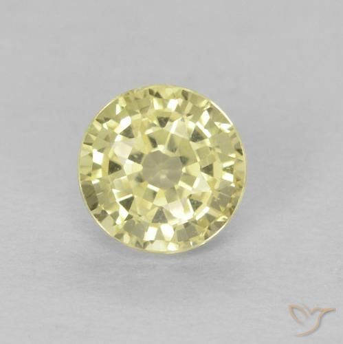0.49ct Natürlicher Medium Light-Yellow Saphir, Runden, VVS