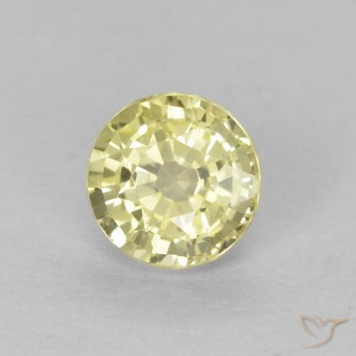 9,17 ctw natürlicher Medium Light-Yellow Saphir, Runden, VVS
