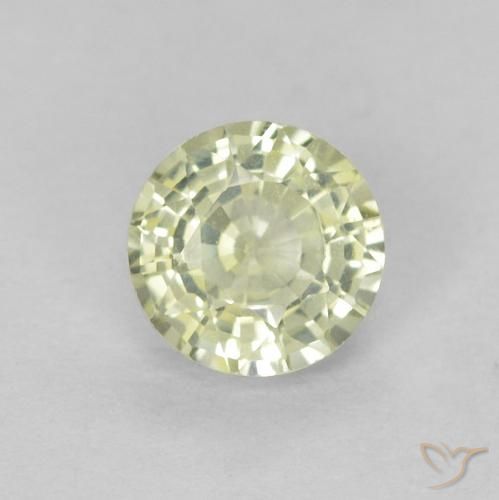 0.46ct Natürlicher Sehr helles grünliches Gelb Saphir, Runden, VVS