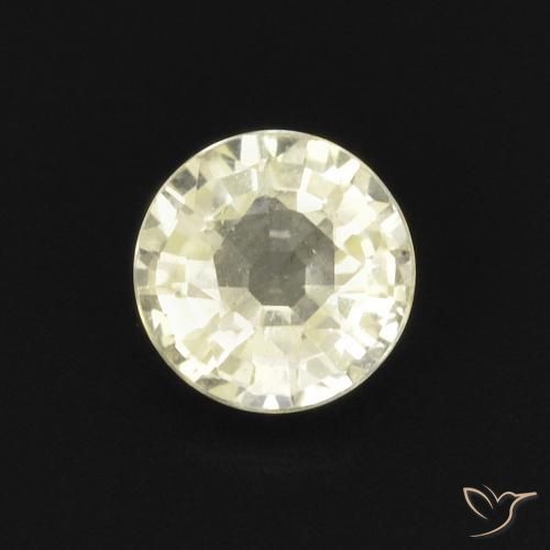 0.47ct Natürlicher Blasses Gelb Saphir, Runden, VVS