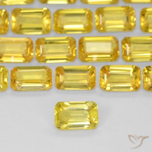 0.38ct Natürlicher Hummel Gelb Saphir, Smaragdschliff, VS