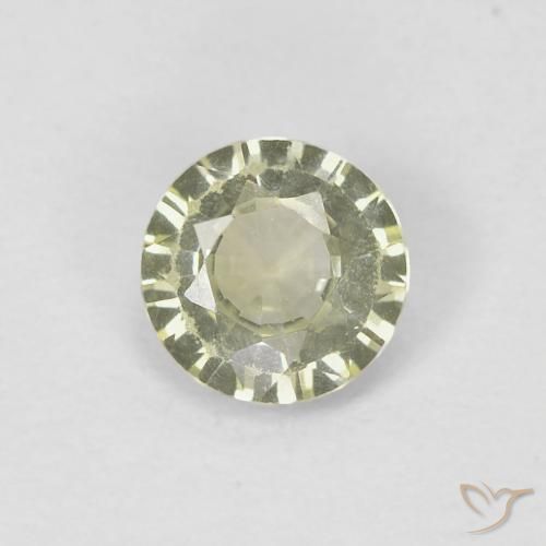 0.41ct Natürlicher Mittel Gelb-Grau Saphir, Runden, VVS-VS