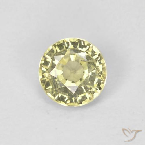 0.41ct Natürlicher Blasses Gelb Saphir, Runden, VS