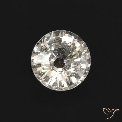 0.49ct Natürlicher Warmweiß Saphir, Runden, VVS-VS