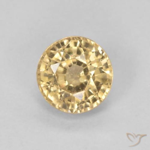 0.67ct Natürlicher Golden Saphir, Runden, VVS-VS