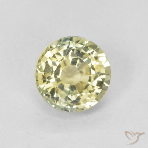 0.46ct Natürlicher Medium Light-Yellow Saphir, Runden, VVS