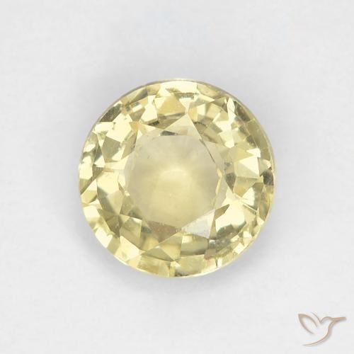 0.82ct Natürlicher hellgelb Saphir, Runden, VS