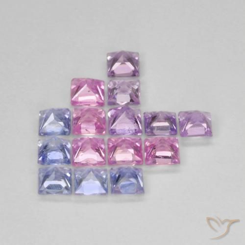 1.41 ct natürliche Mehrfarbig Saphir-Edelsteine, Quadrat, VS