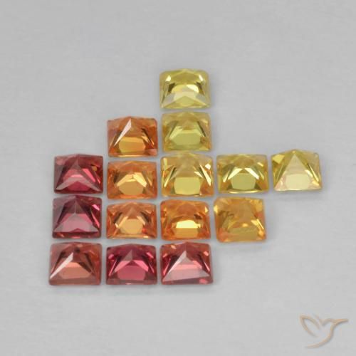 1.47 ct natürliche Mehrfarbig Saphir-Edelsteine, Quadrat, VS