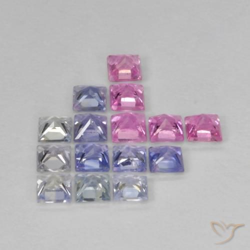 1.36 ct natürliche Mehrfarbig Saphir-Edelsteine, Quadrat, VS