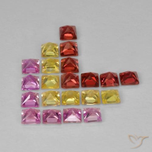 2.25 ct natürliche Mehrfarbig Saphir-Edelsteine, Quadrat, VS