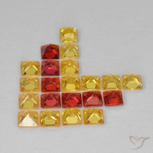 2.57 ct natürliche Mehrfarbig Saphir-Edelsteine, Quadrat, VS