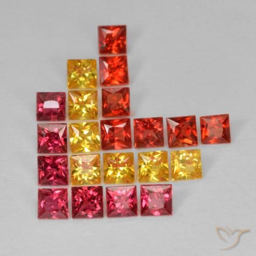 2.26 ct natürliche Mehrfarbig Saphir-Edelsteine, Quadrat, VS