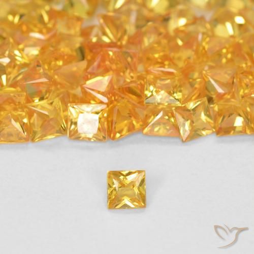 0.07ct Natürlicher Orange-Gold Saphir, Quadrat, VS