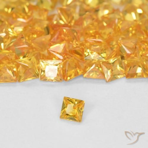 9,17 ctw natürlicher Orange-Gold Saphir, Quadrat, VS
