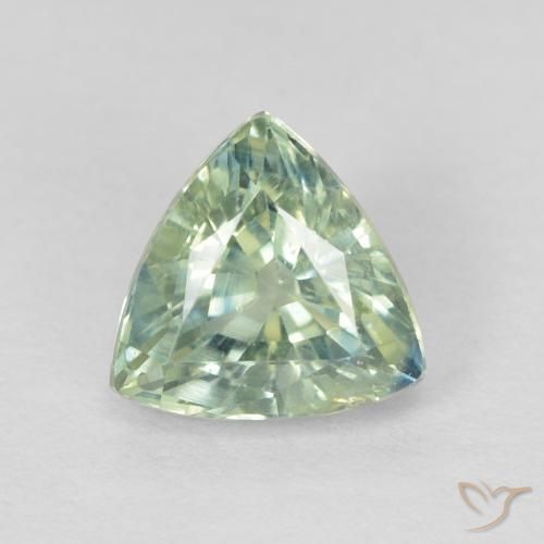 0.87ct Natürlicher Sehr helles Grün Saphir, Trillion, VS