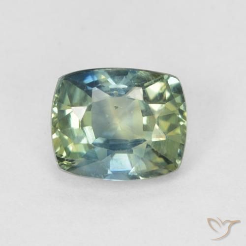 0.78ct Natürlicher grünlich-blau Saphir, Kissen, VS