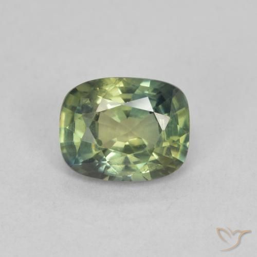 0.72ct Natürlicher Helles Waldgrün Saphir, Kissen, VS